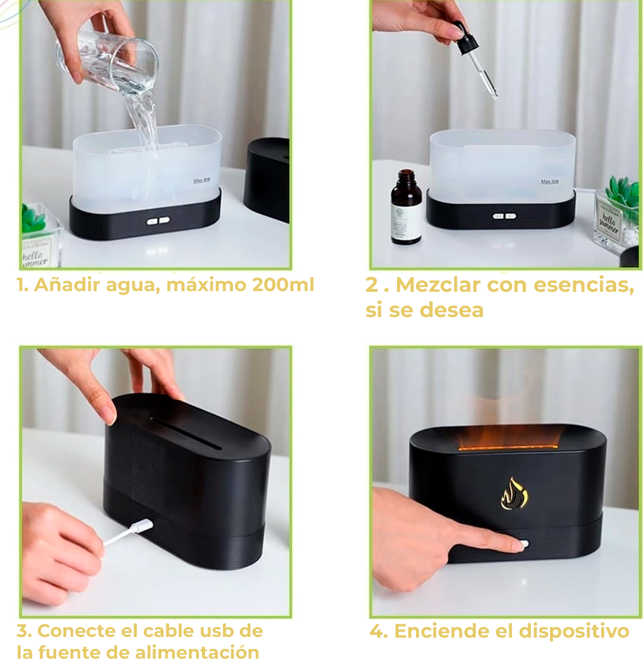 Difusor de Aceites Esenciales LED Humidificador